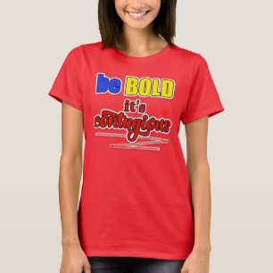 Var DJÄRV det är smittsamt Blått Gult och Rött T-shirt
