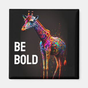 Var djärv, färglös regnbåge Giraffe Cute Zoo Anima Magnet