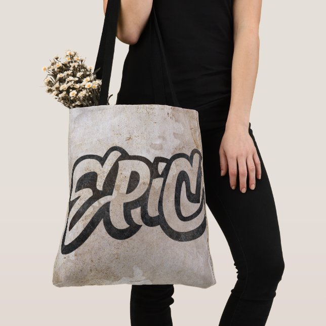 Var djärv med EPIC Lettering - Graffiti Mode Tygkasse (Närbild)