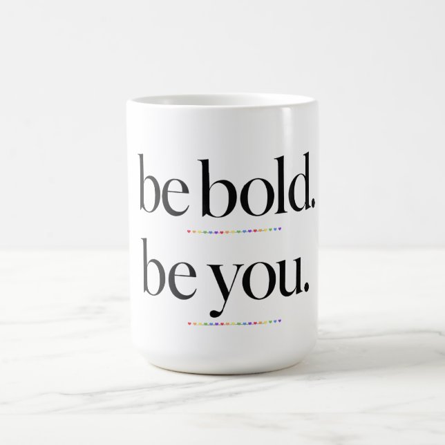 Var djärv Var du Minimalistisk typografi design Kaffemugg (Center)