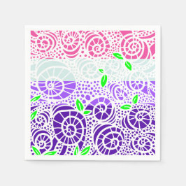 Vår Doodle löv och snabbt snigel snäckor Pappersservett