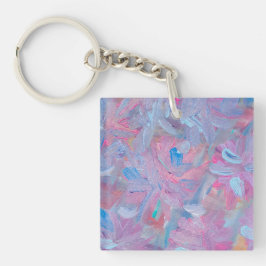 Vår Dream Blommigt Acrylic Square Nyckelring.