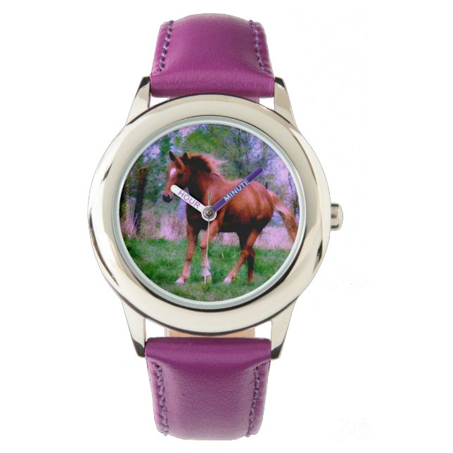 Vår Dreams, Sorrel Horse Trotting Armbandsur (Framsida)