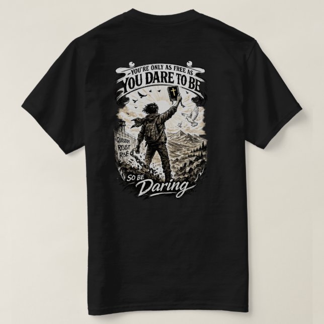 Var Dristig Frihet T-shirt  (Design baksida)