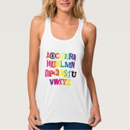 Var du Alphabet Funny Rainbow Typography Linne Med Racerback