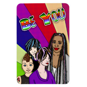 Var du Diverse personer Pop Art Magnet