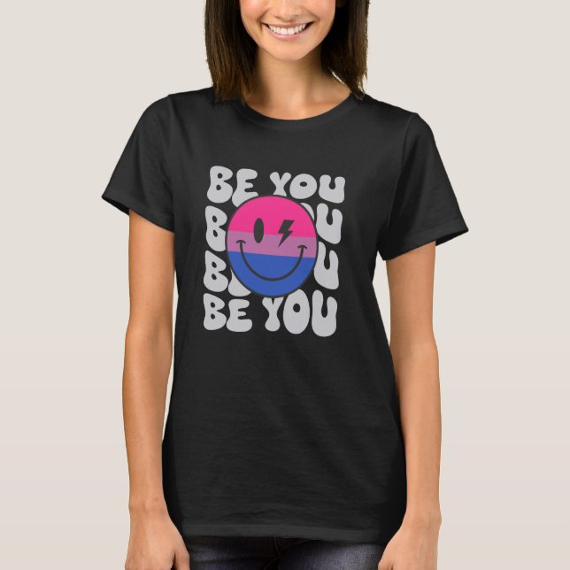 Var du Groovy Smile Ansikte Hippie LGBTQ Bisexual  T Shirt (Framsida)