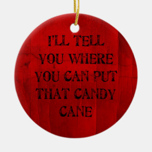 Var du kan sätta den candy cane julgransprydnad keramik