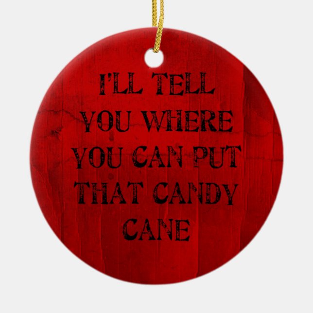 Var du kan sätta den candy cane julgransprydnad keramik (Framsidan)