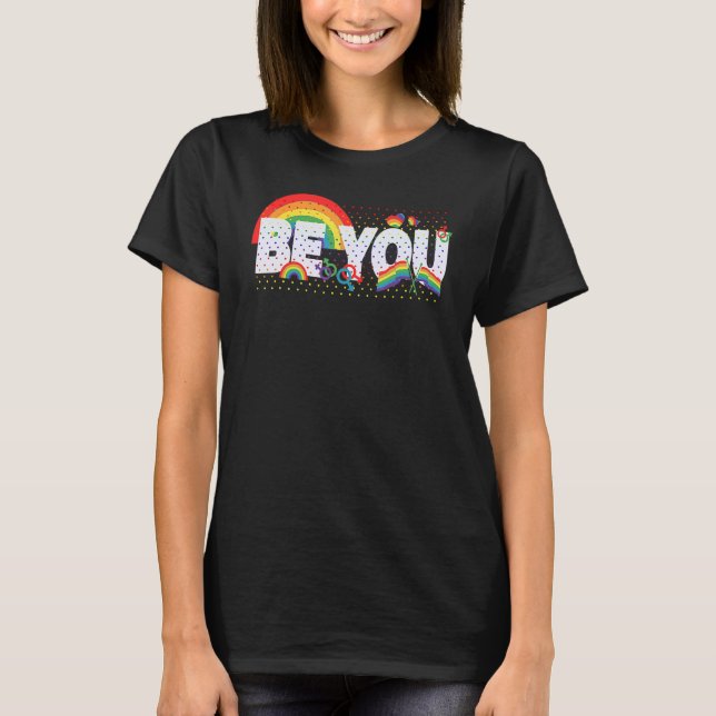 Var du LGBT Gay pride Rainbow Färg Flaggor Gender  T Shirt (Framsida)