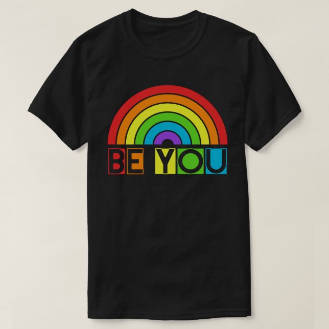 Var du Pride LGBTQ Gay LGBT Ally Rainbow Flagga Re T Shirt (Design framsida)