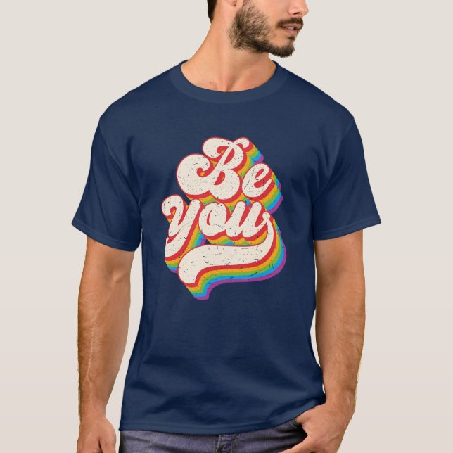 Var du Retro-Pridet för regnbåge (HGBTQ) T Shirt (Framsida)