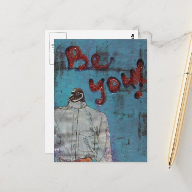 Var Du Rolig Pingvin Blandade Media Vykort (Fram/Back In Situ)