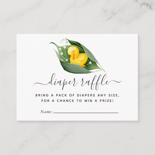 Vår Duckling Baby Shower Raffle Tilläggskort (Framsida)