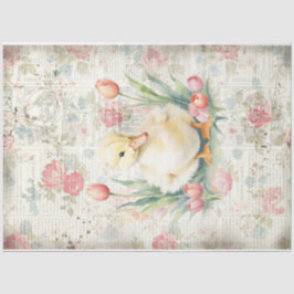 Vår Duckling Blommigt Art Shabby chic Decoupage