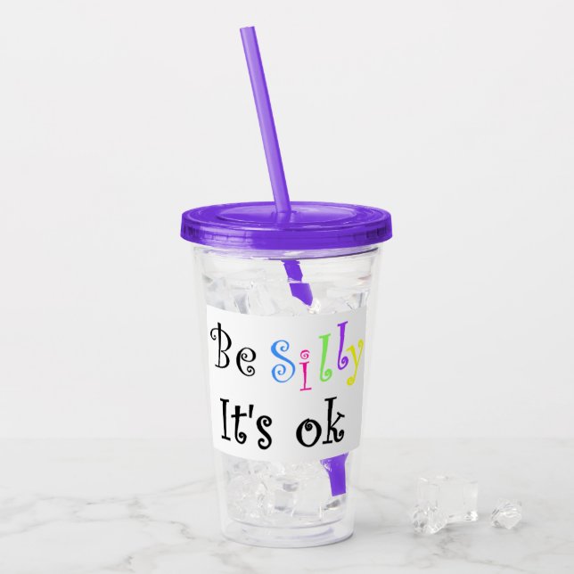 Var dumdigt,det är ok take away mugg (Framsida Ice)