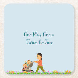 Vår-dusch för Twin Spädbarn Underlägg Papper Kvadrat