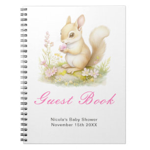 Vår Ekorre Baby Shower Gästbok Anteckningsbok