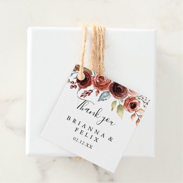 Vår Elegant Blommigt Bröllop Gåvor Etiketter (På plats)