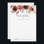 Vår Elegant Blommigt Bröllop Ord i Wisdom Rådkort<br><div class="desc">Vår i blommigten bröllop i elegant är perfekt för ett enkelt bröllop. Konstruktionen har vackra blommor med Rosa, , röda, blå och burguddiga, handmålade, tillsammans med grönt bladverk. De här korten är perfekter för bröllop, möhippa, babydusch, studentfest och mycket mer. Anpassa korten med namn från bruden och brudgummen, blivande föräldrar...</div>
