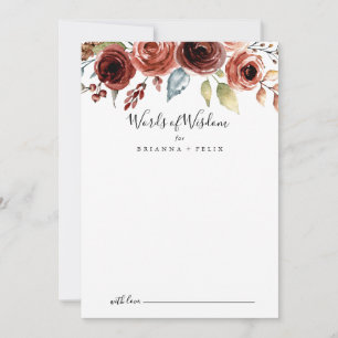 Vår Elegant Blommigt Bröllop Ord i Wisdom Rådkort