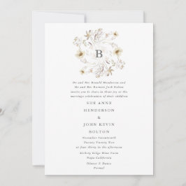 Vår Elegant Wildbloms Wandeand Blommigt Bröllop Inbjudningar