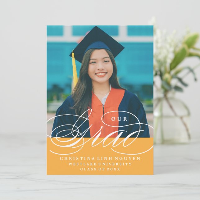VÅR ELEGANTA SCRIPT GRAD | EXAMENSINVITATION INBJUDNINGAR (Stående Fram)