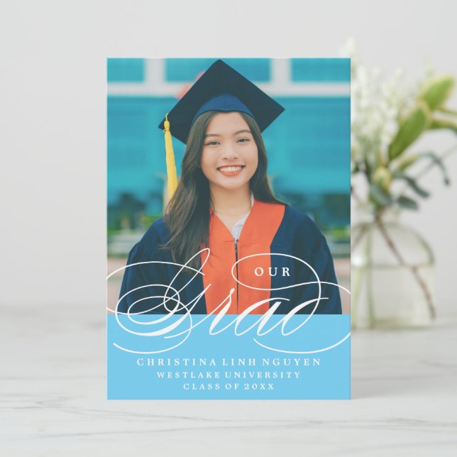 VÅR ELEGANTA SCRIPT GRAD | EXAMENSINVITATION INBJUDNINGAR (Stående Fram)