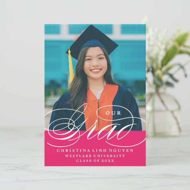 VÅR ELEGANTA SCRIPT GRAD | EXAMENSINVITATION INBJUDNINGAR (Stående Fram)