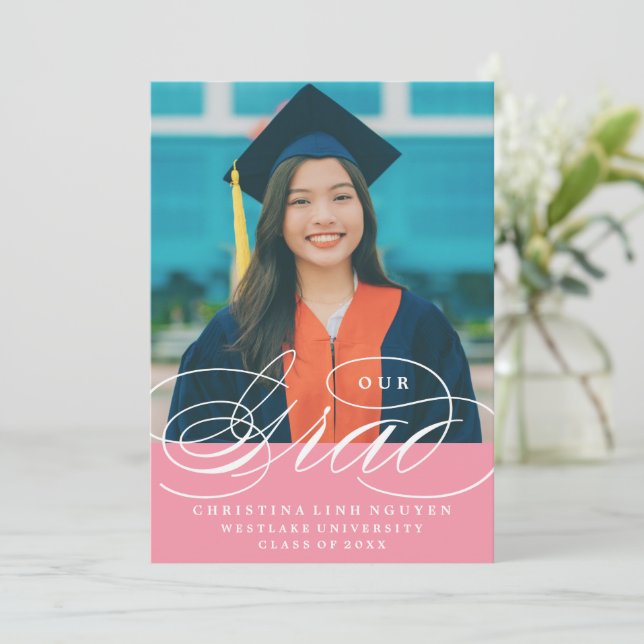 VÅR ELEGANTA SCRIPT GRAD | EXAMENSINVITATION INBJUDNINGAR (Stående Fram)