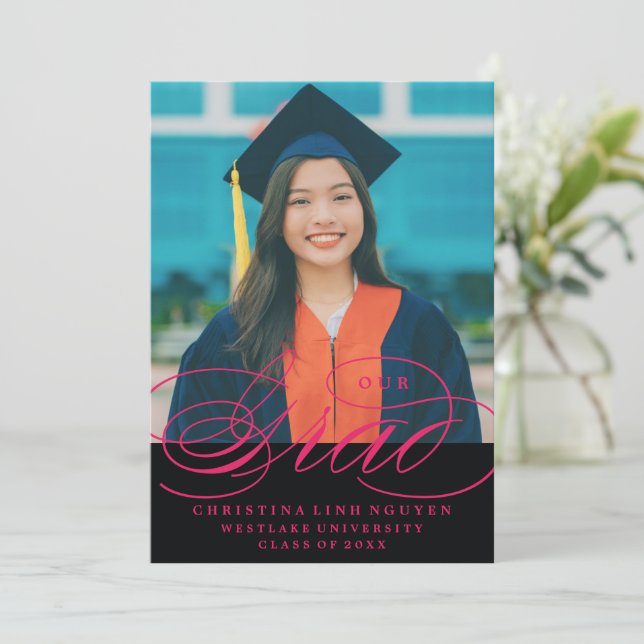VÅR ELEGANTA SCRIPT GRAD | EXAMENSINVITATION INBJUDNINGAR (Stående Fram)