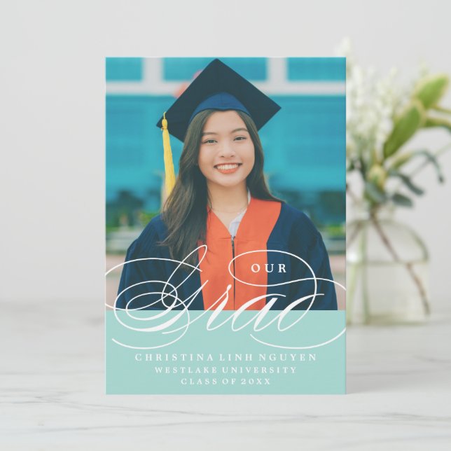 VÅR ELEGANTA SCRIPT GRAD | EXAMENSINVITATION INBJUDNINGAR (Stående Fram)
