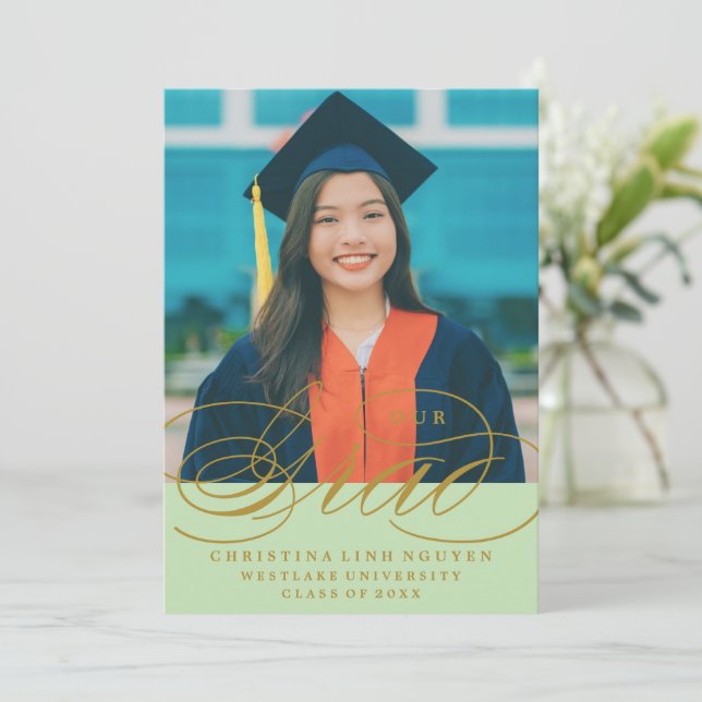 VÅR ELEGANTA SCRIPT GRAD | EXAMENSINVITATION INBJUDNINGAR (Stående Fram)
