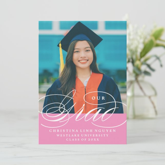 VÅR ELEGANTA SCRIPT GRAD | EXAMENSINVITATION INBJUDNINGAR (Stående Fram)