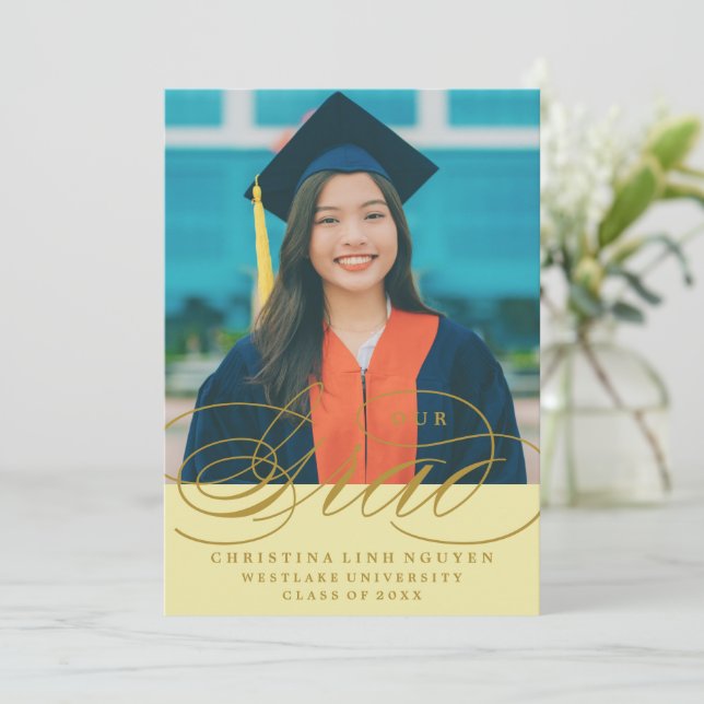 VÅR ELEGANTA SCRIPT GRAD | EXAMENSINVITATION INBJUDNINGAR (Stående Fram)