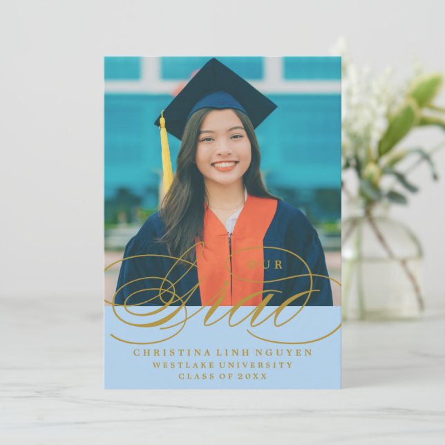 VÅR ELEGANTA SCRIPT GRAD | EXAMENSINVITATION INBJUDNINGAR (Stående Fram)