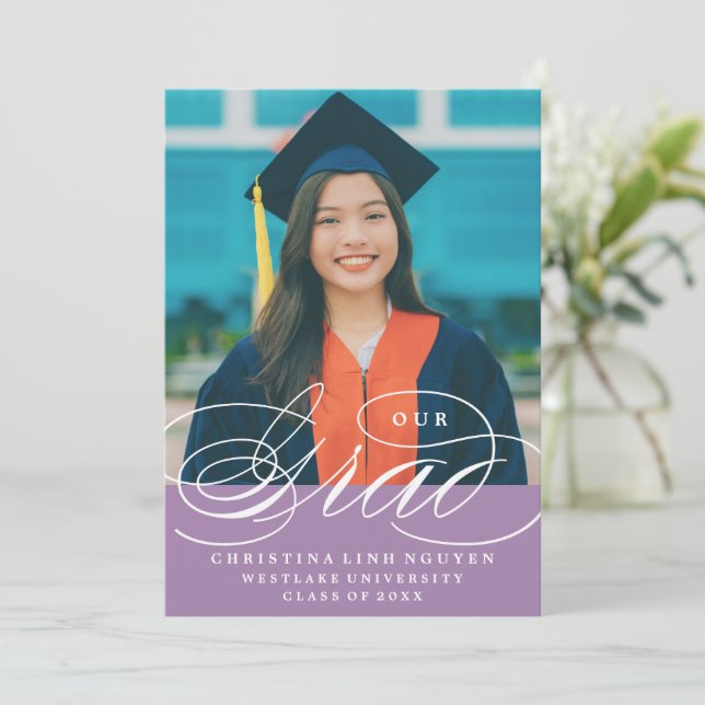 VÅR ELEGANTA SCRIPT GRAD | EXAMENSINVITATION INBJUDNINGAR (Stående Fram)