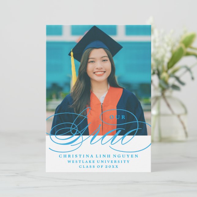 VÅR ELEGANTA SCRIPT GRAD | EXAMENSINVITATION INBJUDNINGAR (Stående Fram)