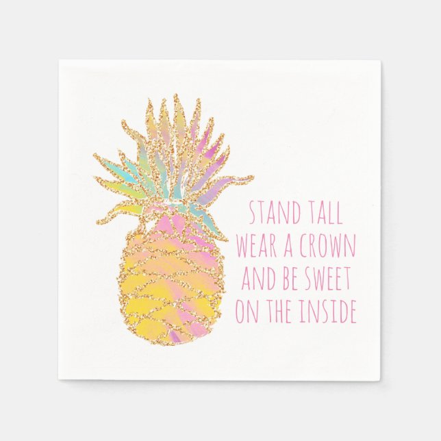 Var en ananas Cute Rainbow & Guld anas Pappersservett (Framsidan)