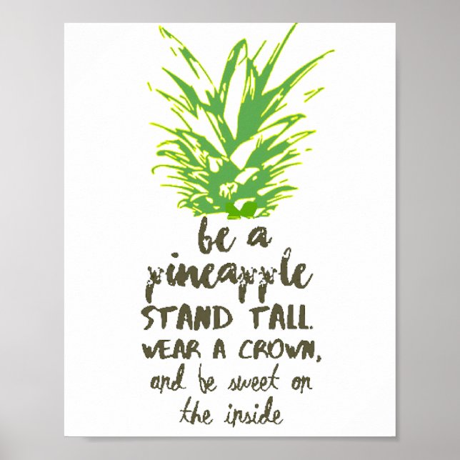 Var en ananas inspirationsincitationstypgrafi poster (Framsidan)