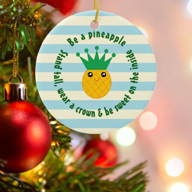 Var en ananas inspirationskälla Jul Julgransprydnad Keramik (Skapare uppladdad)