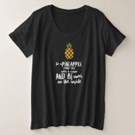 Var en ananas plus Storlek grundläggande Mörk T-Sh T Shirt