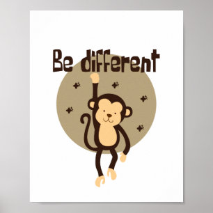 Var en annan Kawaii Brown Monkey-hängning på Poster
