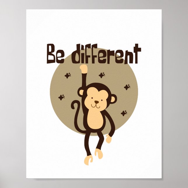 Var en annan Kawaii Brown Monkey-hängning på Poster (Framsidan)