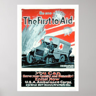 Var en av första som ska bistås (US00268) Poster