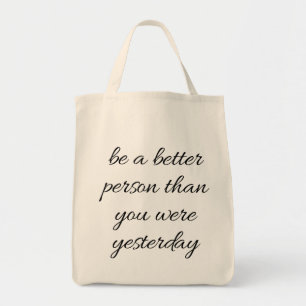 Var en bättre person, Livsmedel Tote Bag Tygkasse