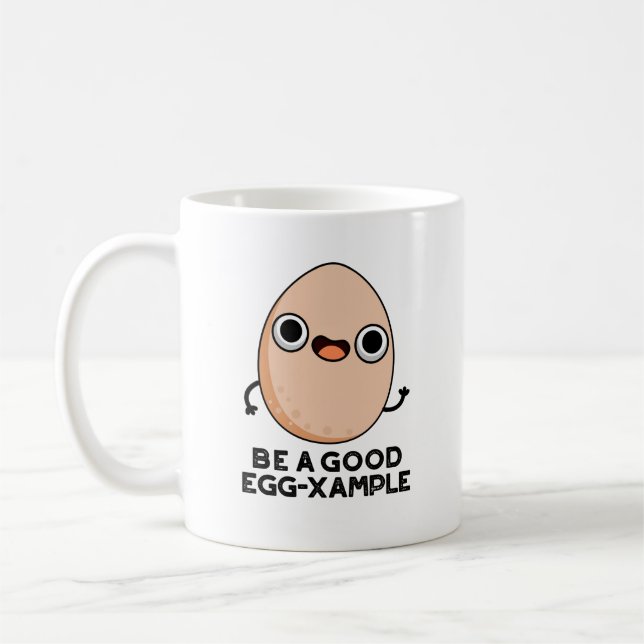 Var en Bra Egg-EXample Funny Egg Pun Kaffemugg (Vänster)