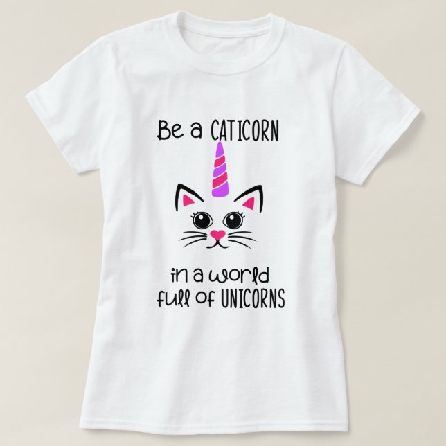 Var en Caticorn. T Shirt (Design framsida)