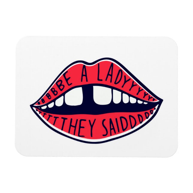 Var en Dam de sa Läppar Magnet (Horisontell)