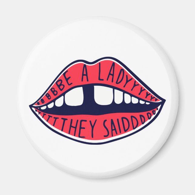 Var en Dam de sa Läppar Magnet (Framsidan)